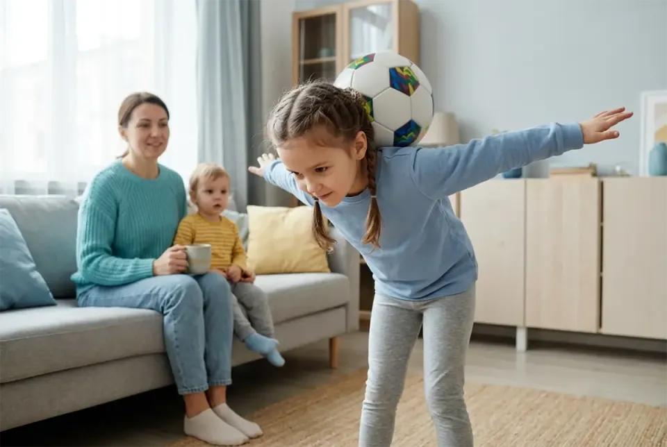 Child moving with confidence during a Geego activity