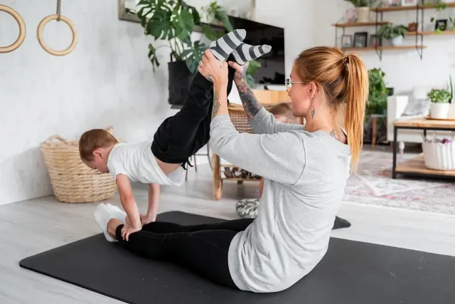 A child practising body control with a Geego activity